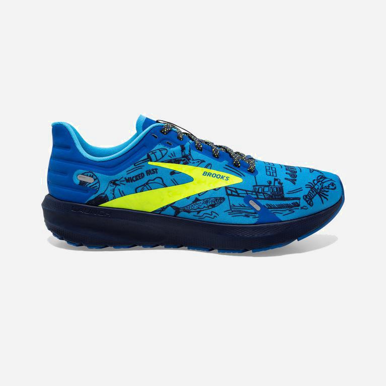 Brooks Launch 9 Mens Lightweight Cushioned Walking Shoes Ireland Nautical Blue/Nightlife/Peacoat (KQ